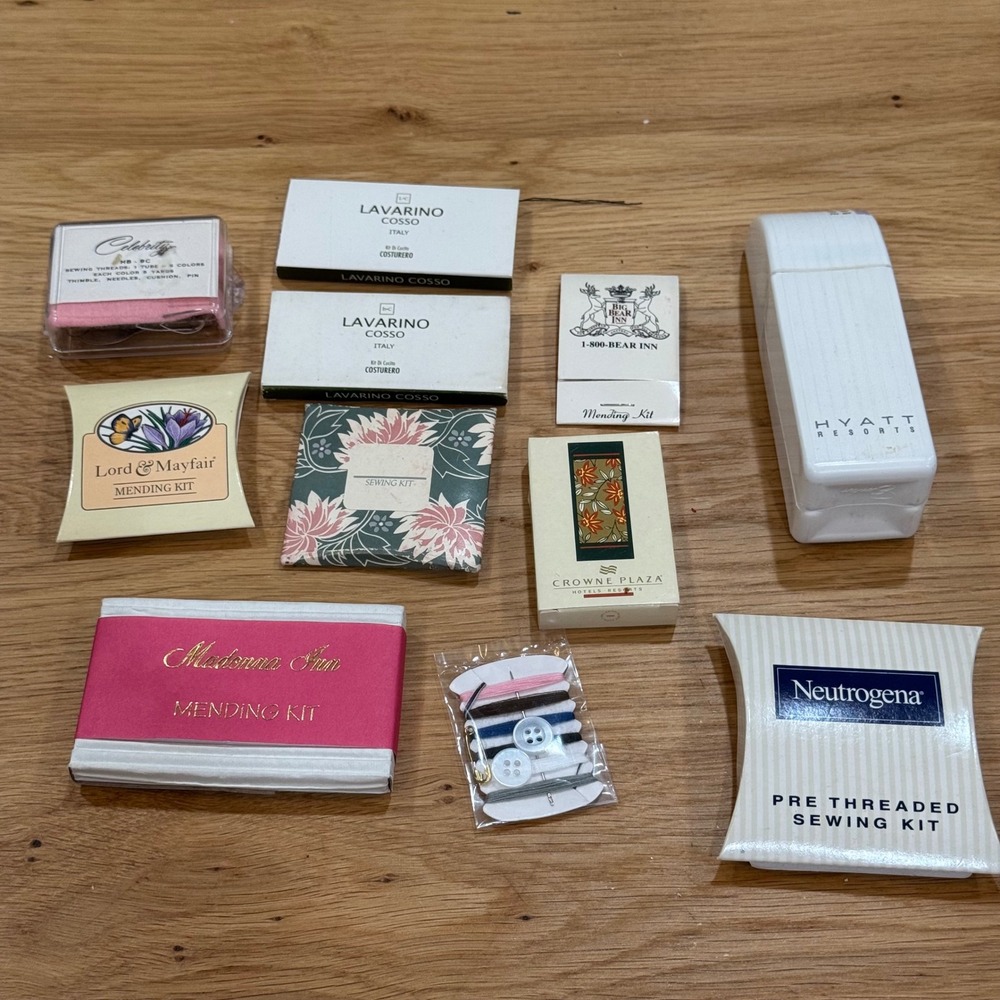Vintage Hotel Mending Kits Lot Hyatt Madonna Inn Neutrogena Travel Sewing Kits